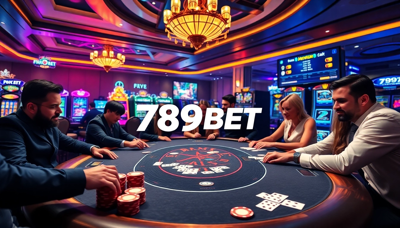 Experience the thrill of winning at 789BET with vibrant casino visuals of poker chips and cards.