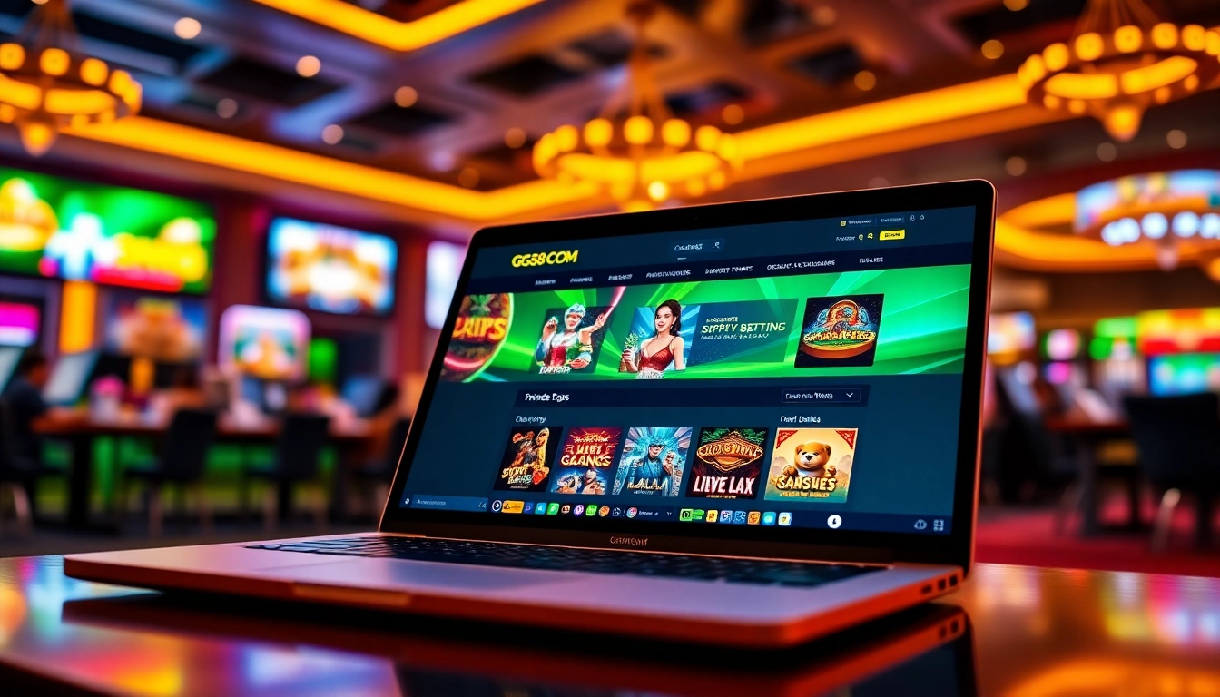 Experience the excitement of GG88 COM with a vibrant online casino interface showcasing diverse games and modern graphics.