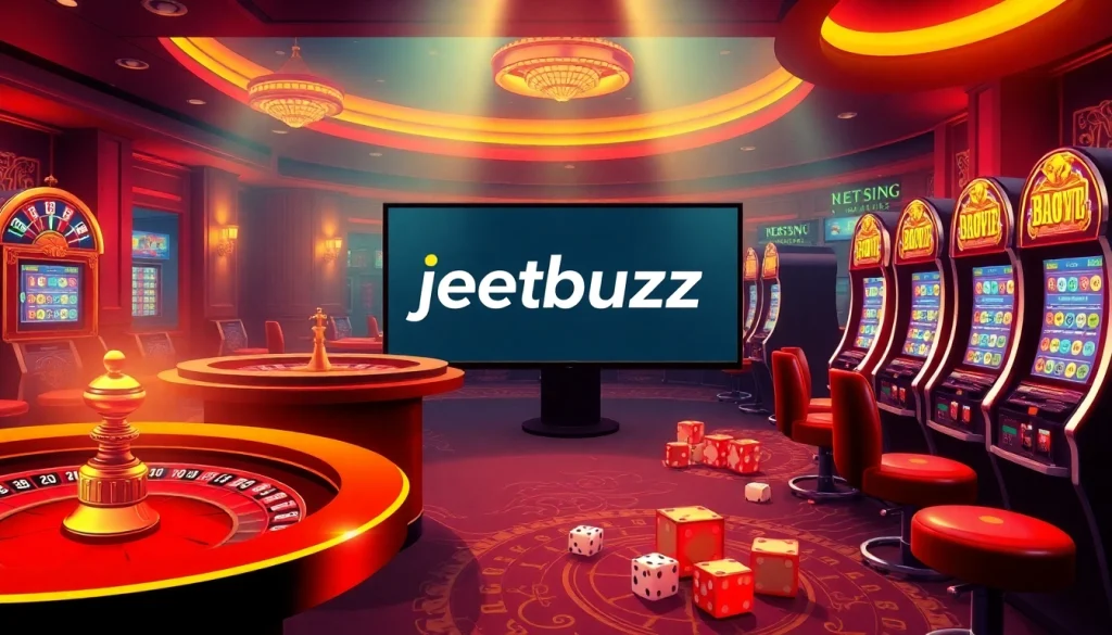 Engaging scene illustrating online casino excitement with 'jeetbuzz লগইন' highlighted
