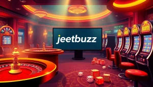 Engaging scene illustrating online casino excitement with 'jeetbuzz লগইন' highlighted