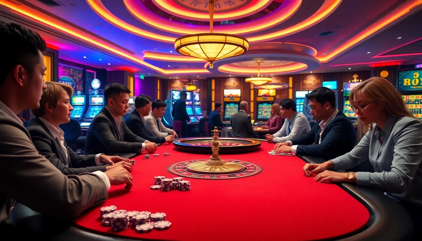 Experience the energy of gambling on trang chủ rr88 with poker chips and a roulette wheel.