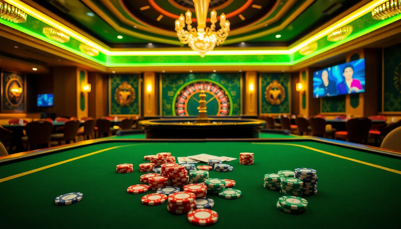 Experience the vibrant Rio-themed casino with lively gaming tables and exciting action.