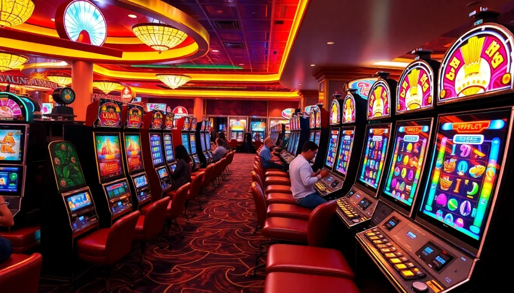 Excited players winning at slot kamboja bet 100 machines in a lively casino atmosphere.