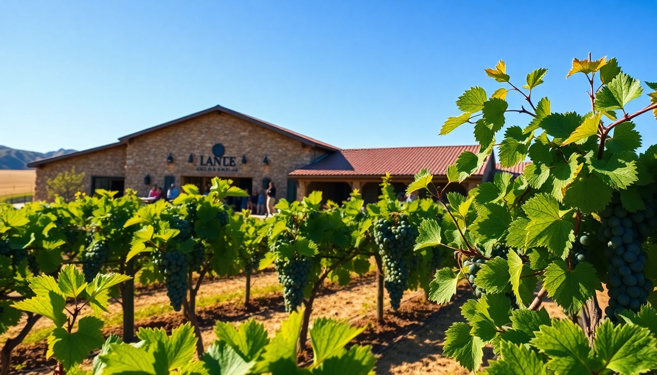 People enjoying wineries in Clarksburg with bright vineyards and rustic scenery.