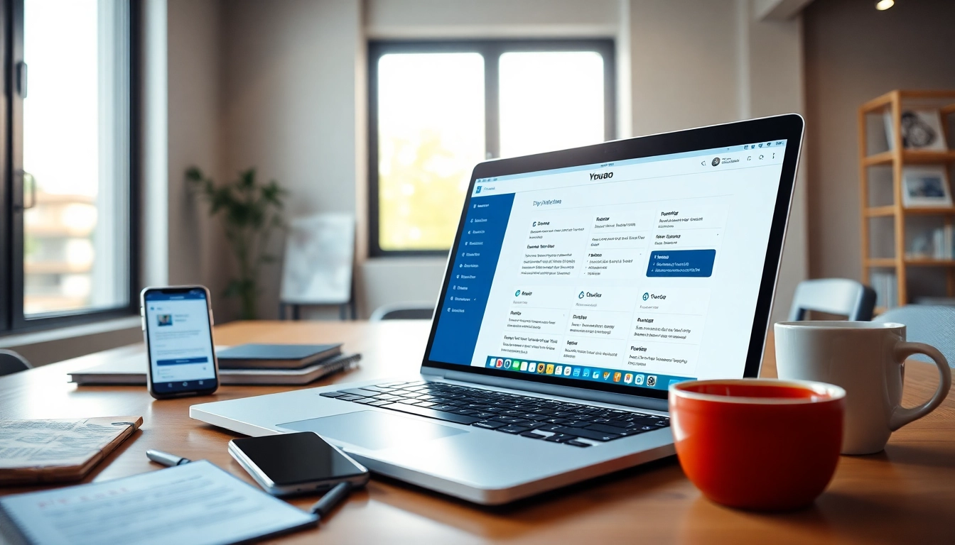 Youdao翻译 tool displayed on a laptop screen in a modern workspace