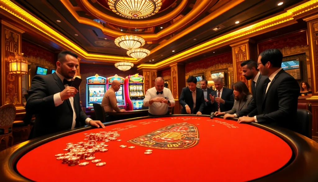 Engaging players strategizing at a luxurious blackjack table in the 11UU casino scene.