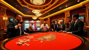 Engaging players strategizing at a luxurious blackjack table in the 11UU casino scene.