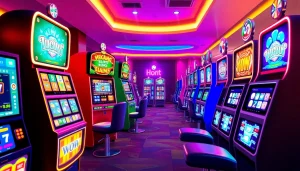 Explore captivating slot hoki games in a vibrant digital casino setting.