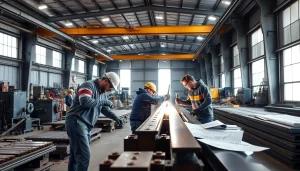 Skillful artisans engage in custom steel fabrication, demonstrating precision and craftsmanship.