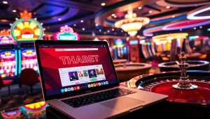Engage with THABET's thrilling online casino experience featuring vibrant tables and exciting games.