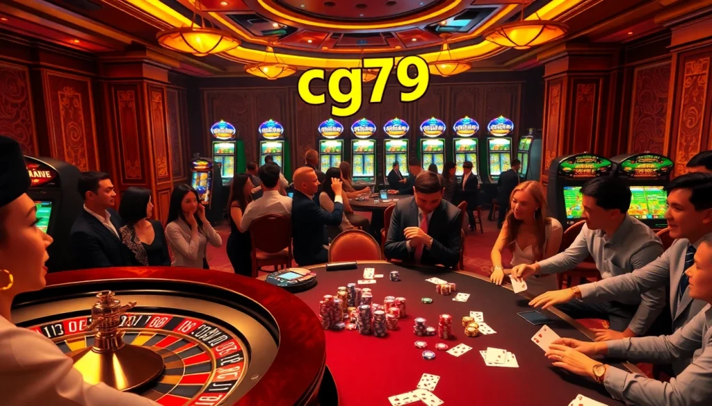 Trải nghiệm những trò chơi đầy cảm hứng tại cg79 trong không gian casino sang trọng với các hoạt động cờ bạc sôi động.