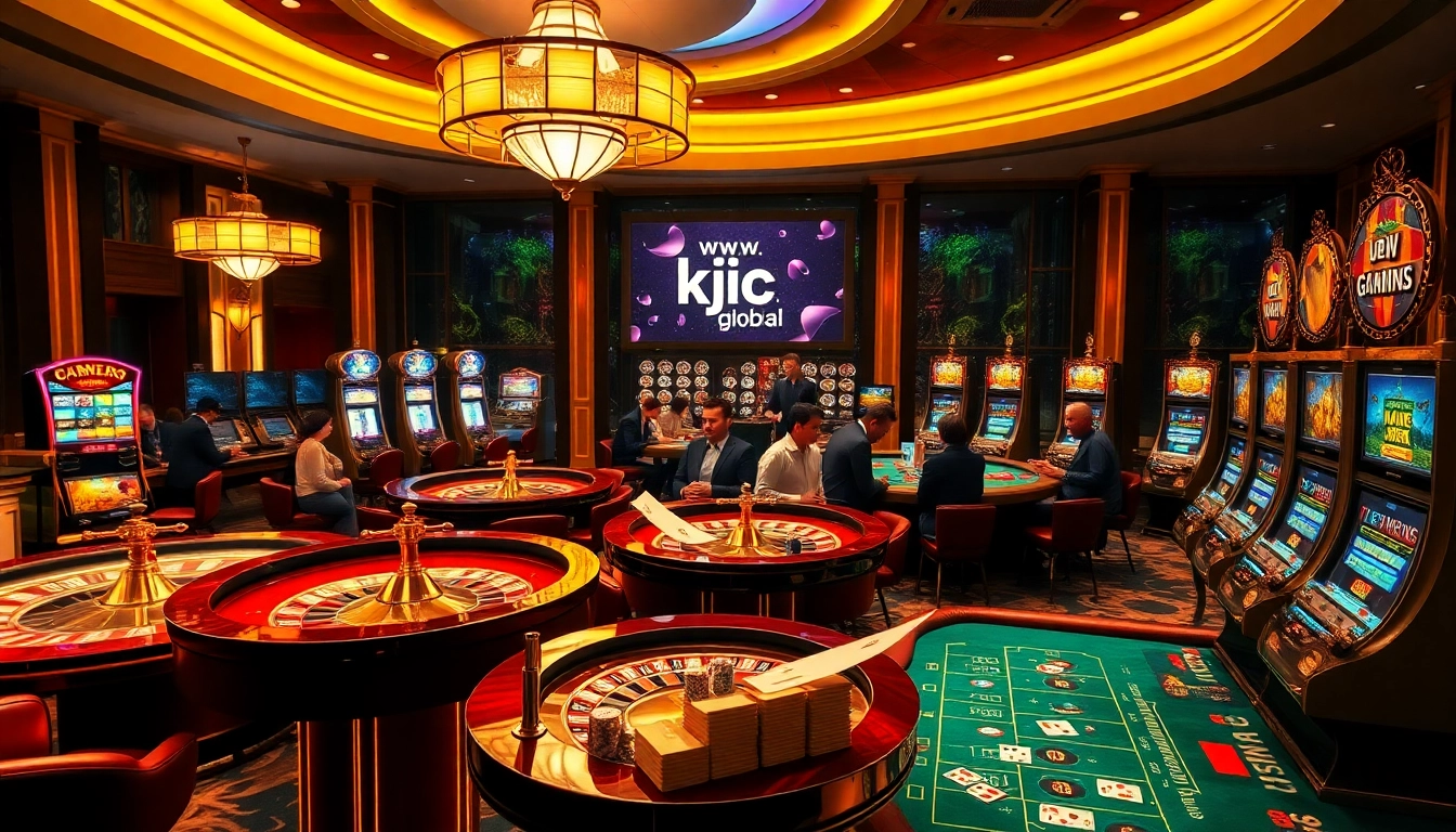 Engaging diverse players at high-end gaming tables, experiencing www.kjc.global's thrilling casino atmosphere.