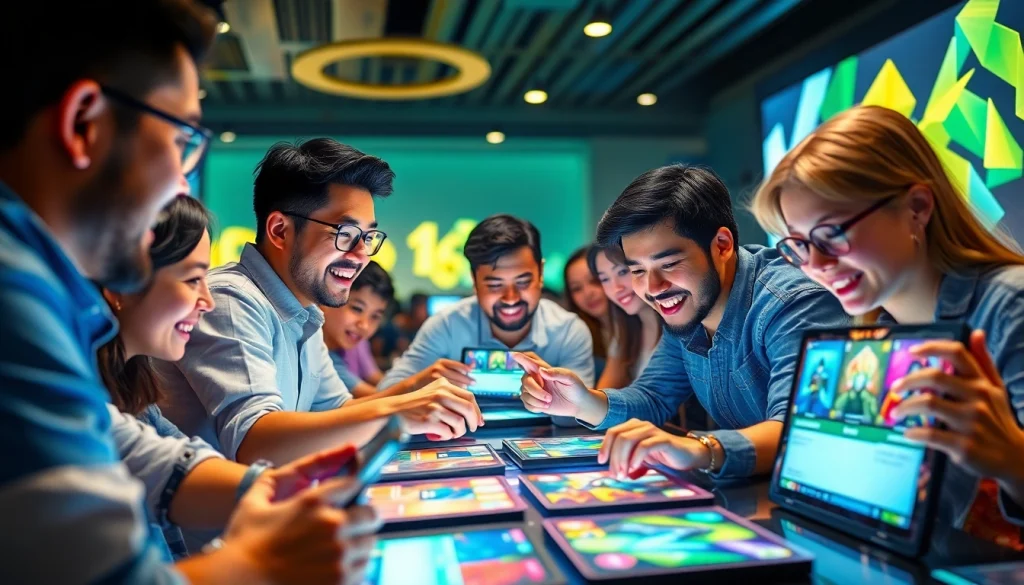 オンラインオリパに没頭するプレイヤーの、鮮やかなデジタルカードと熱気を描く魅力的なシーン。