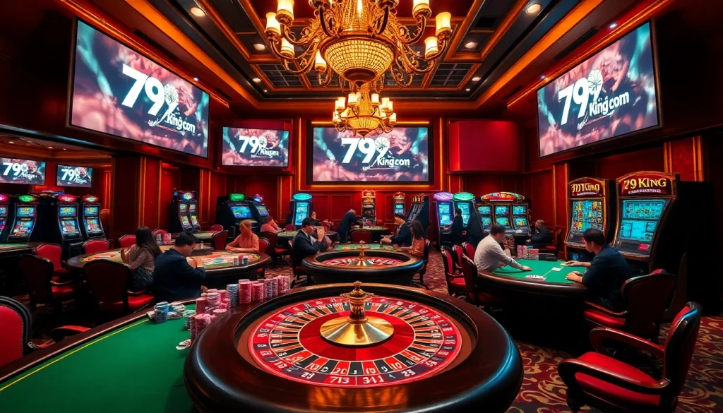 Engaging players enjoying classic casino games at 79king com, highlighting the excitement of gambling.
