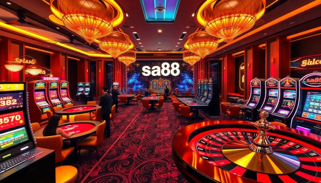 Engage in high-stakes gaming at sa88, where elegance meets excitement in a bustling virtual casino.