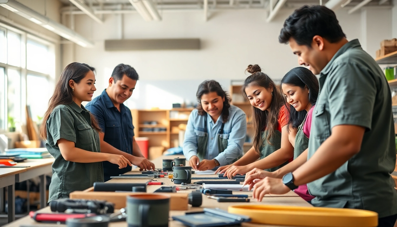A diverse group of students learning at hawaii trade schools in an engaging classroom setting.