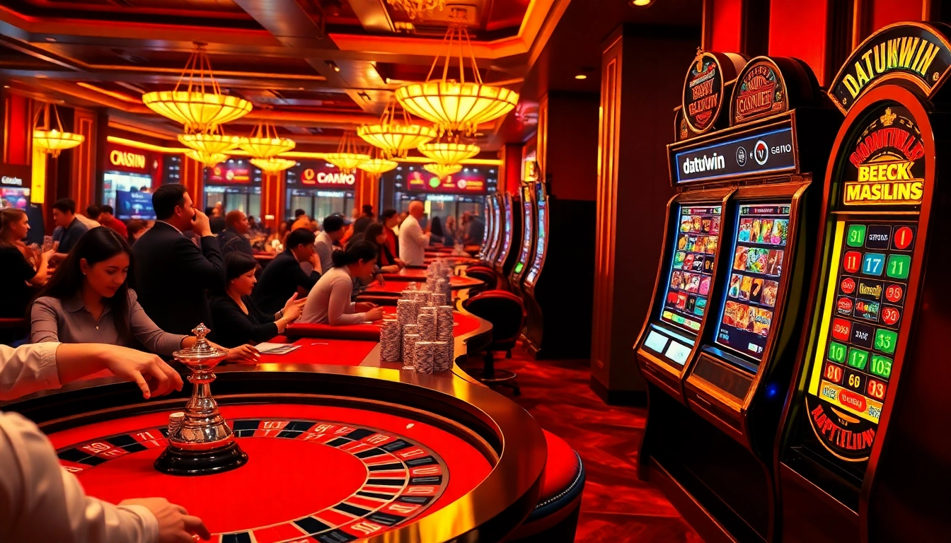 Rasakan sensasi Datukwin dengan meja kasino yang penuh warna, chip, dan mesin slot yang mengasyikkan.
