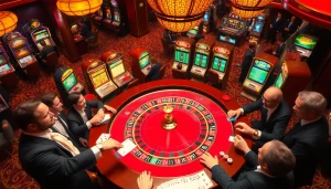 The hidden wiki 2026 showcases an upscale casino with players at a roulette table, reflecting the excitement of gambling.