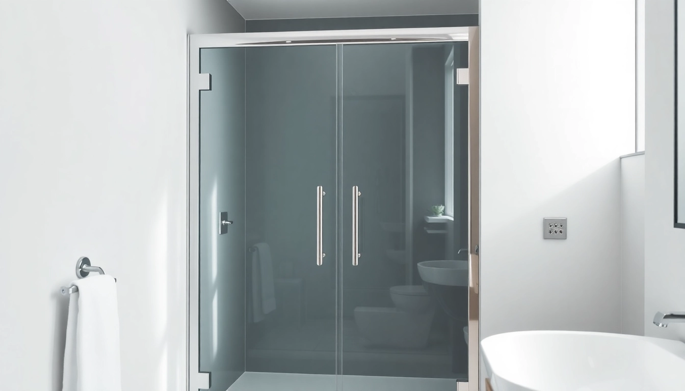 View of stylish shower doors uk in a modern bathroom highlighting sleek glass design.