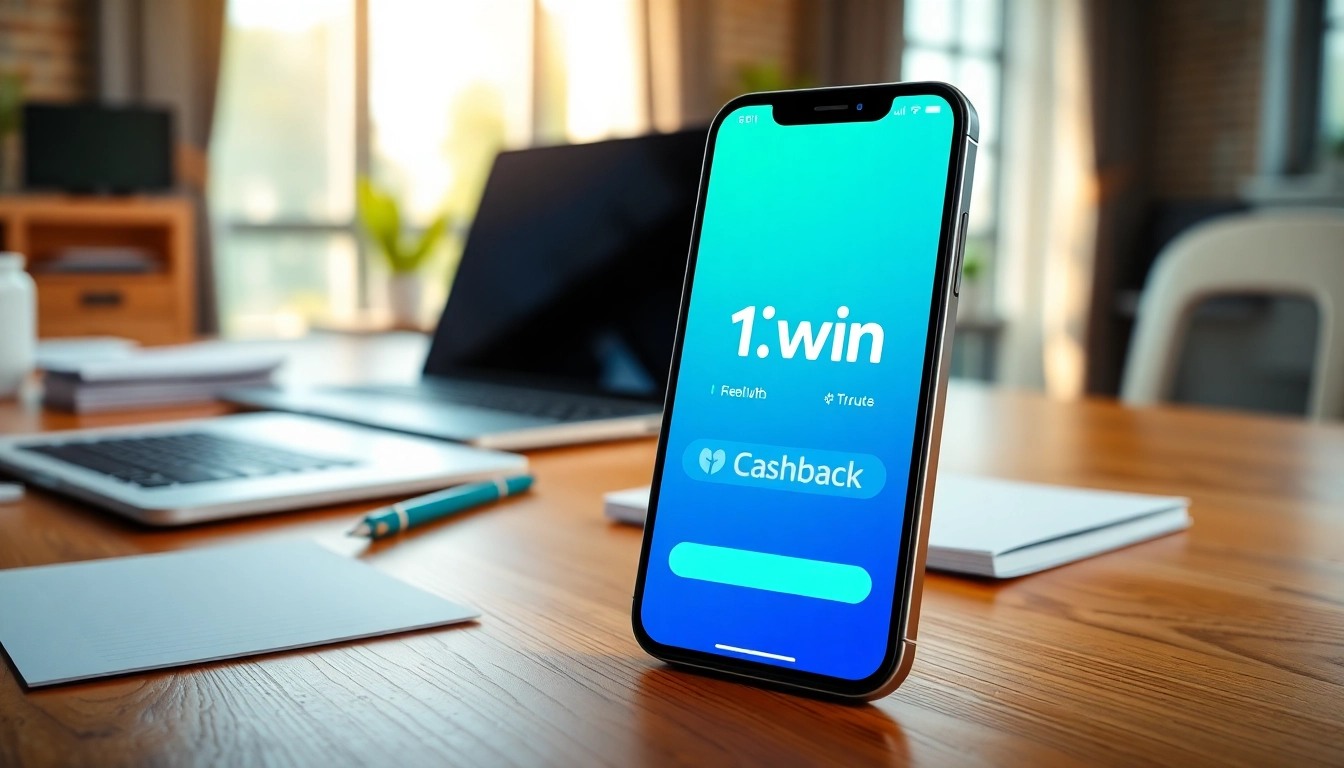 1win cashback mobil tətbiqi interfeysinin cazibədar görüntüsü.