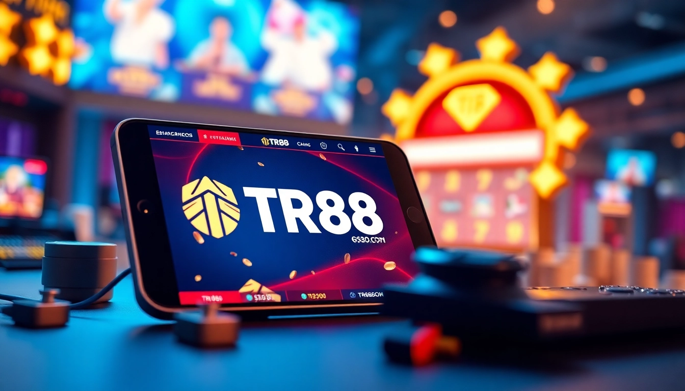 Exciting online gaming experience on TR88 Com with vibrant graphics and jackpot symbols.