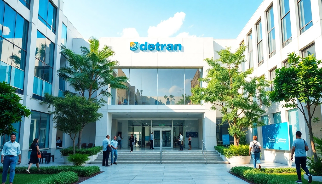 Detran GO office showing community engagement in vehicle registration services.