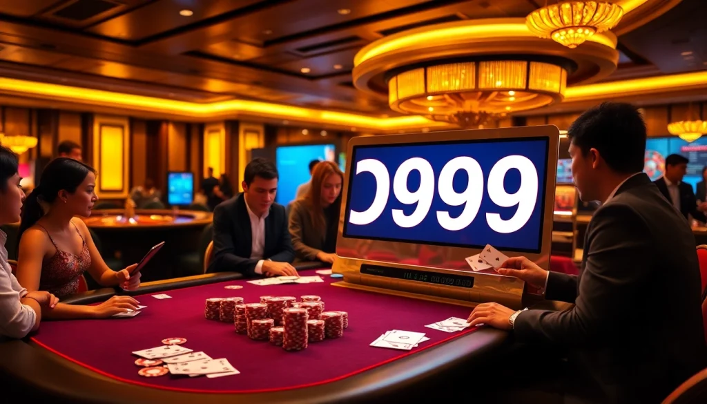 Engaging scene of players enjoying GO99 gaming with vibrant casino elements.