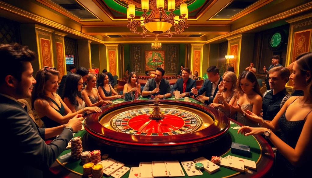 Excited players at a roulette table experiencing the thrill of casino action while নিবন্ধন করুন.