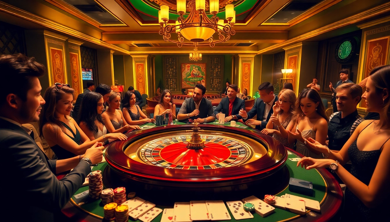 Excited players at a roulette table experiencing the thrill of casino action while নিবন্ধন করুন.