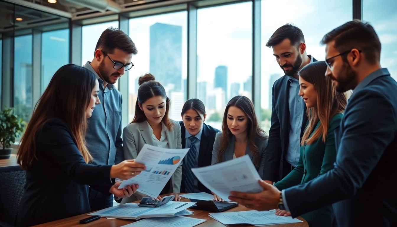 Hire experienced B2B sales professionals collaborating in a dynamic office environment.