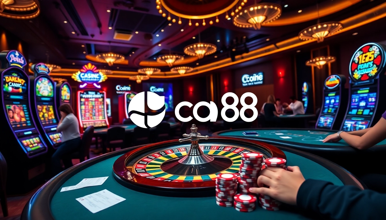 Experience high-stakes action at Co88's live casino tables, featuring vibrant roulette and poker gameplay.