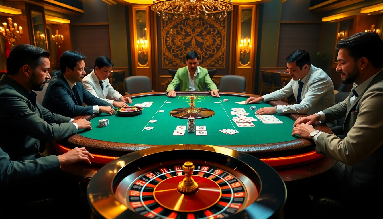 Interactive gaming table scene featuring uu88 poker players in action with chips and cards.