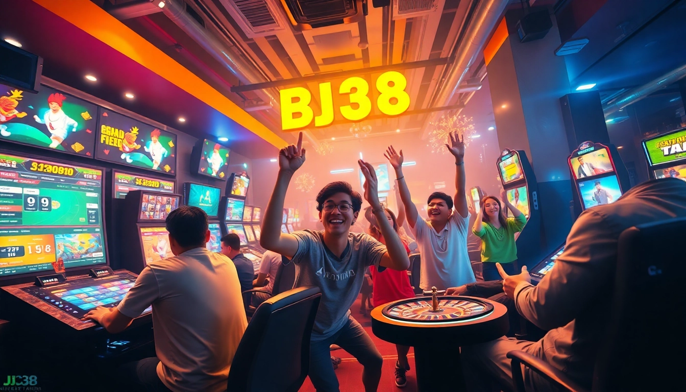 Engaging gaming scene representing BJ38's vibrant online betting platform.