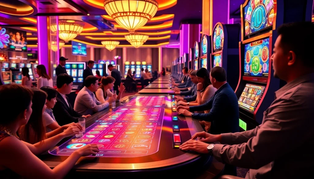 Engage with PGSLOT excitement at a vibrant casino gaming table, showcasing thrilling slot gameplay.
