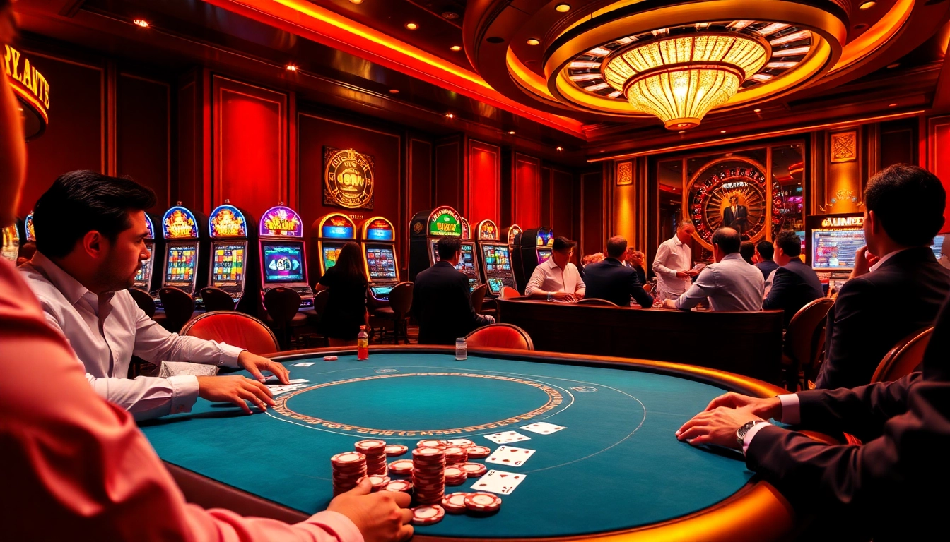 Engaged players at a vibrant poker table, reflecting the thrilling experience of bong88.casa.