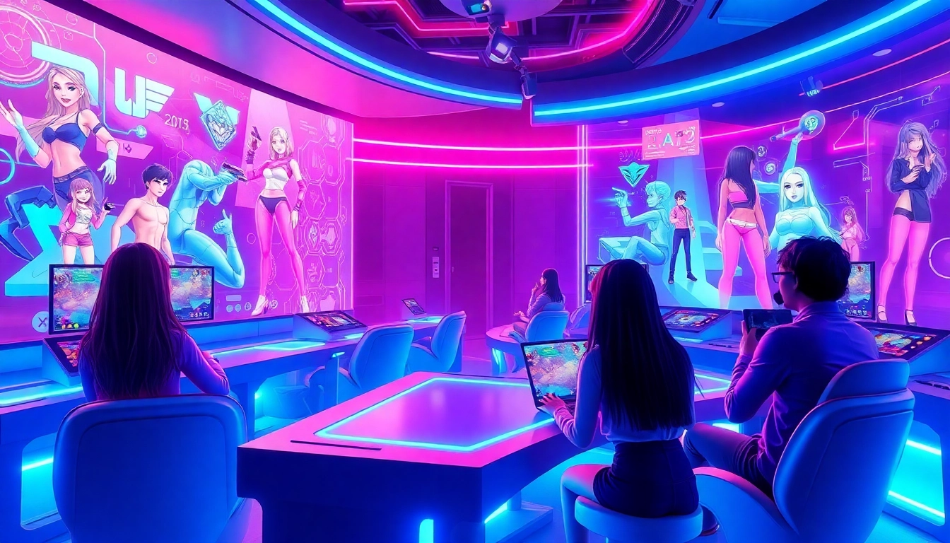 Engaging scene featuring players in immersive AI porn games, showcasing vibrant graphics and dynamic gameplay.