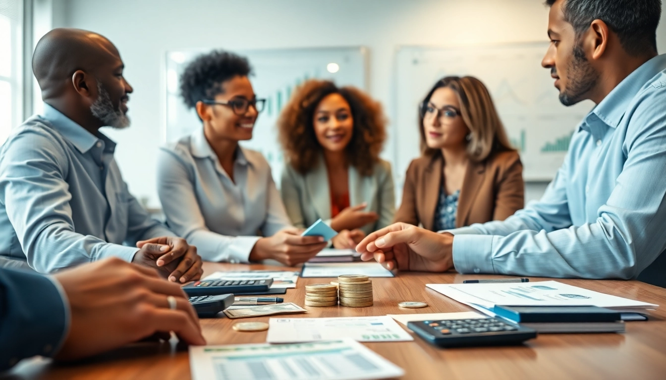 Membahas deposit 1k dengan penasihat keuangan di kantor yang modern dan profesional.