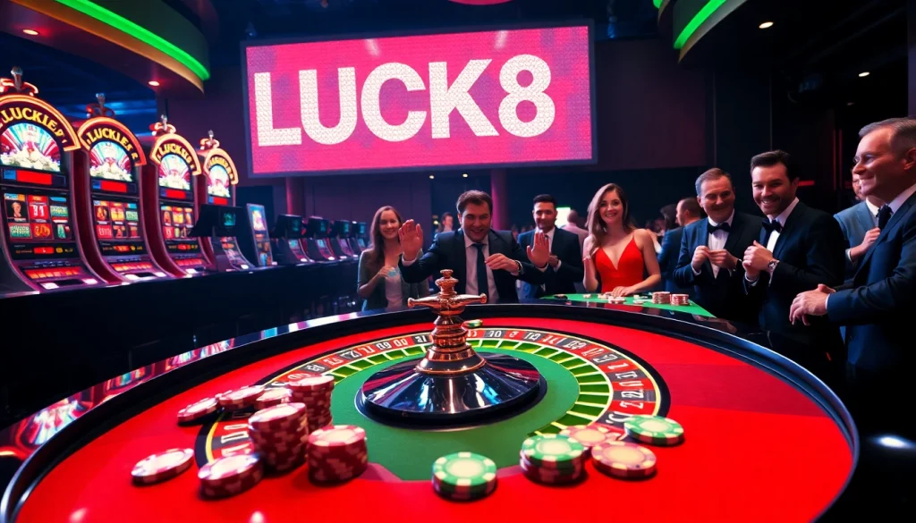 Trải nghiệm cảm giác chiến thắng tại casino LUCK8 với những vòng quay roulette và ván bài poker sôi động.