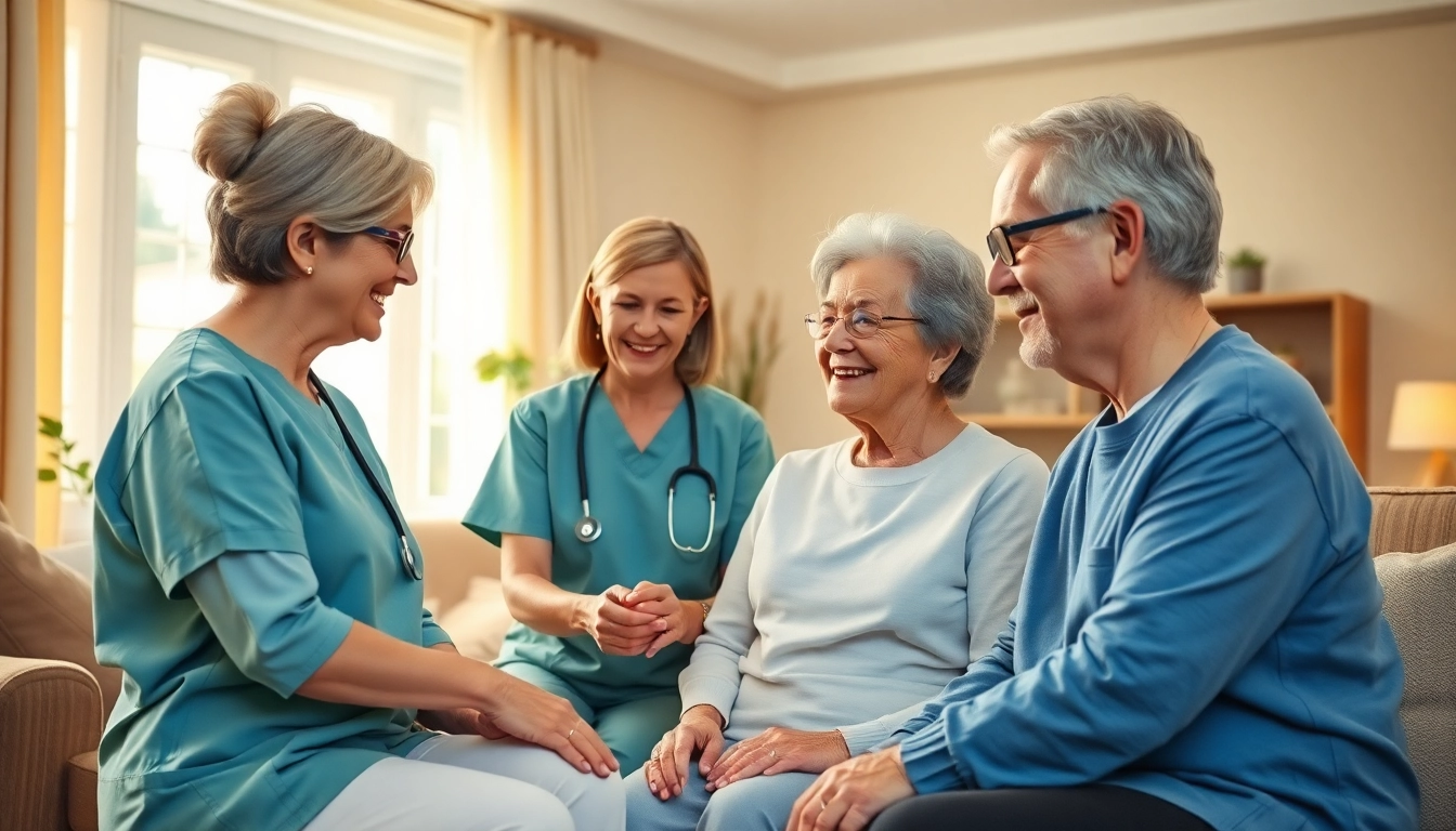 Engaged senior caregivers austin tx providing compassionate support in a homely environment.