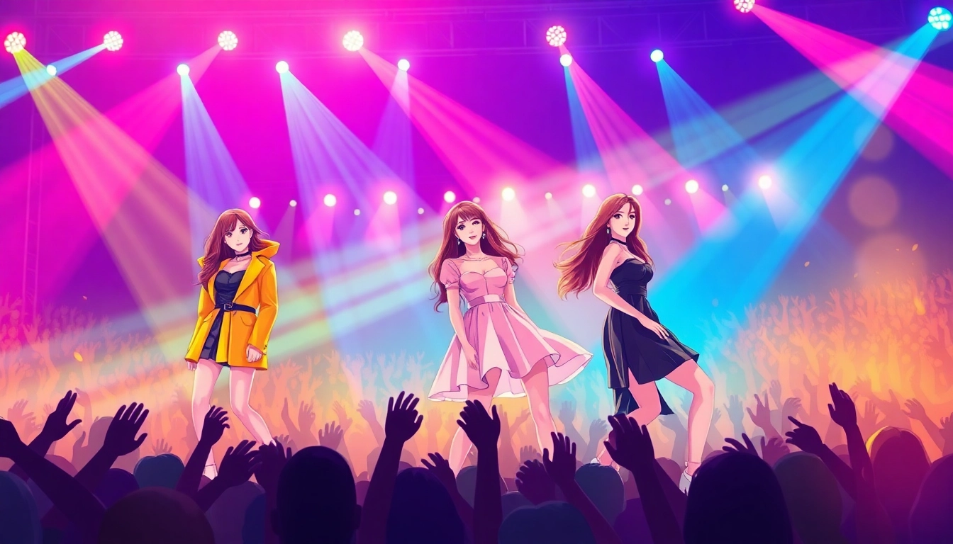 Captivating scene reflecting Blackpink news with concert energy and vibrant fan excitement.
