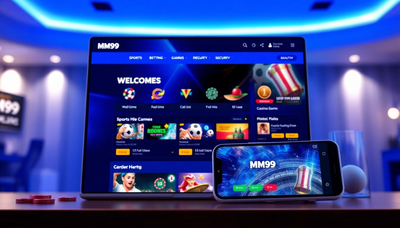 MM99 online gambling platform showcasing user-friendly interface with trust elements and vibrant games.