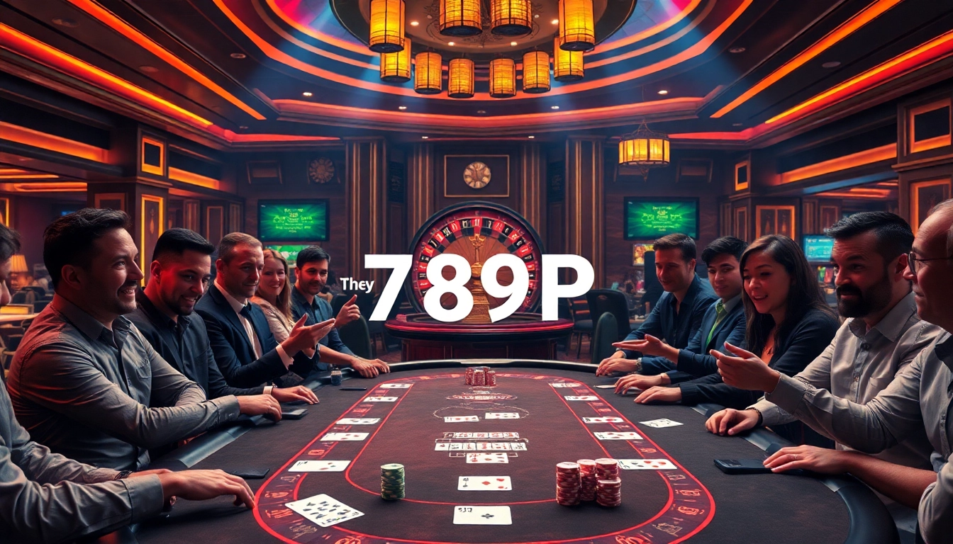 Engaged players enjoying a thrilling poker game at a luxurious casino featuring 789P gaming elements.