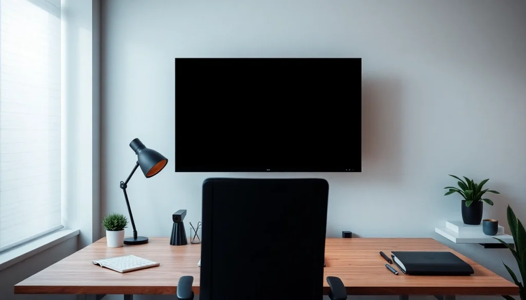 Full black screen enhancing focus in a modern workspace with minimal distractions.