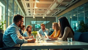 Dynamic team collaboration scene at https://kjc365.com/ showcasing innovative entertainment branding strategies.