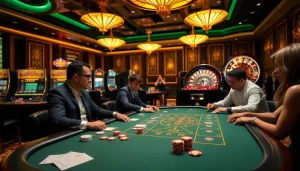 Experience the excitement of gambling with MMOO-themed poker tables and vibrant casino visuals.