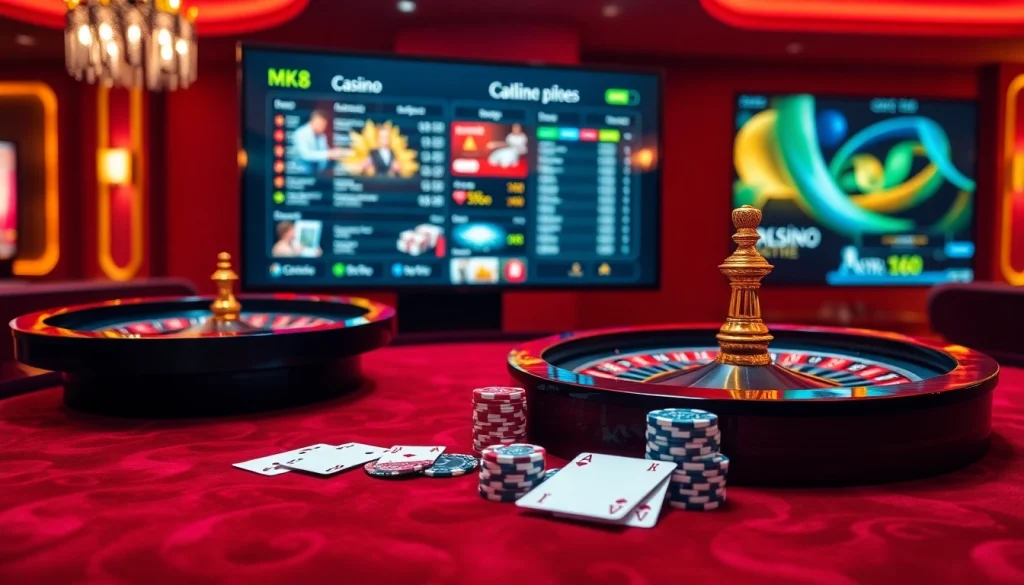 Experience thrilling betting at https://mk8th.net/ with a vibrant online casino scene showcasing roulette and poker.