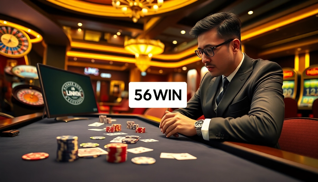 Experience thrilling gameplay at Link 56WIN with vibrant casino tables and exciting betting options.