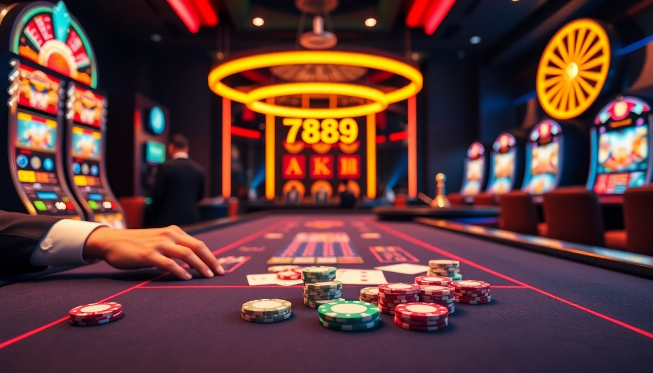 Gamble at the thrilling 789P casino table with cards and poker chips.