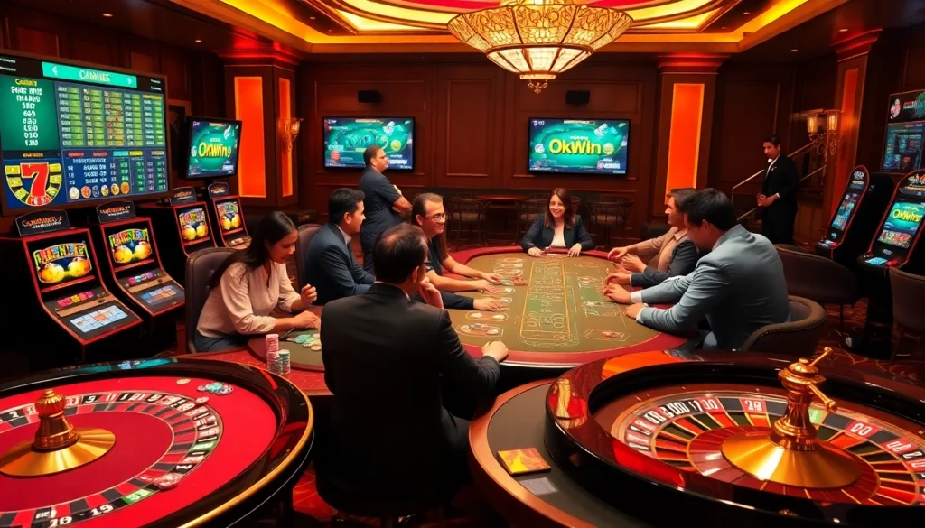 Engage in thrilling casino experiences featuring vibrant tables and digital displays at https://okwin.blog.