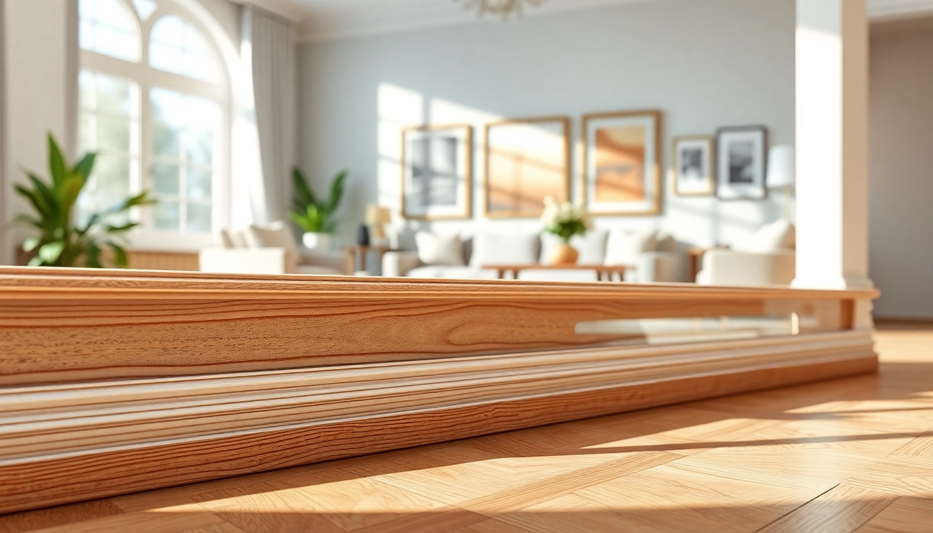 Discover elegant baseboards enhancing a contemporary living room's charm and warmth.